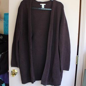 Purple/Maroon Long Sleeve Cardigan